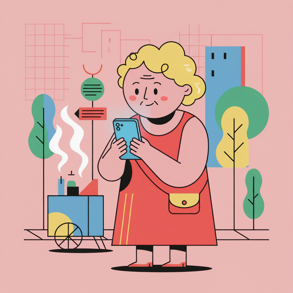 Split screen illustration